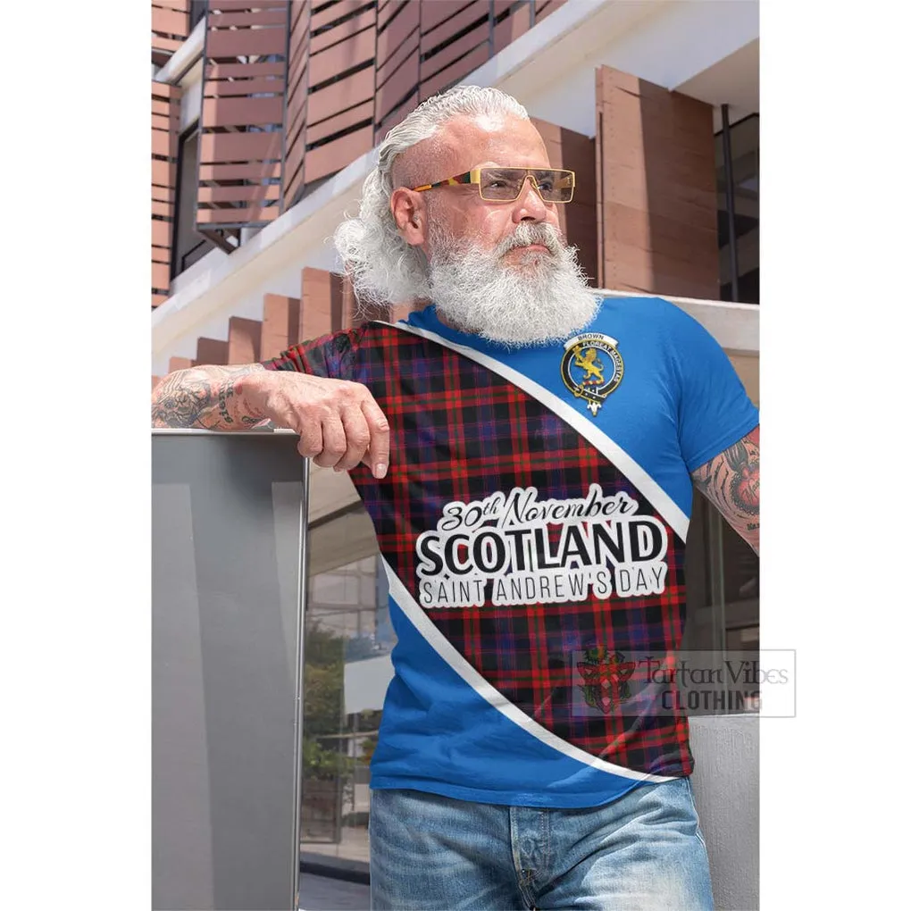 Brown (Broun) Family Crest Tartan Cotton T-shirt Celebrate Saint Andrew's Day in Style