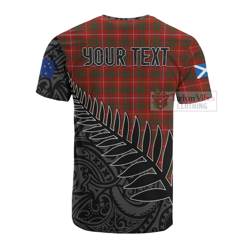 Bruce Crest Tartan Cotton T-shirt with New Zealand Silver Fern Half Style