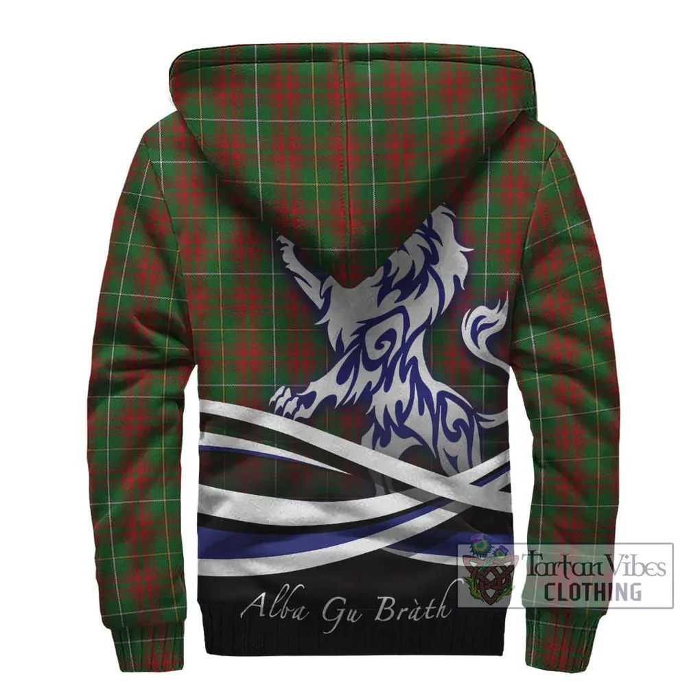 Bruce Hunting Tartan Sherpa Hoodie with Alba Gu Brath Regal Lion Emblem