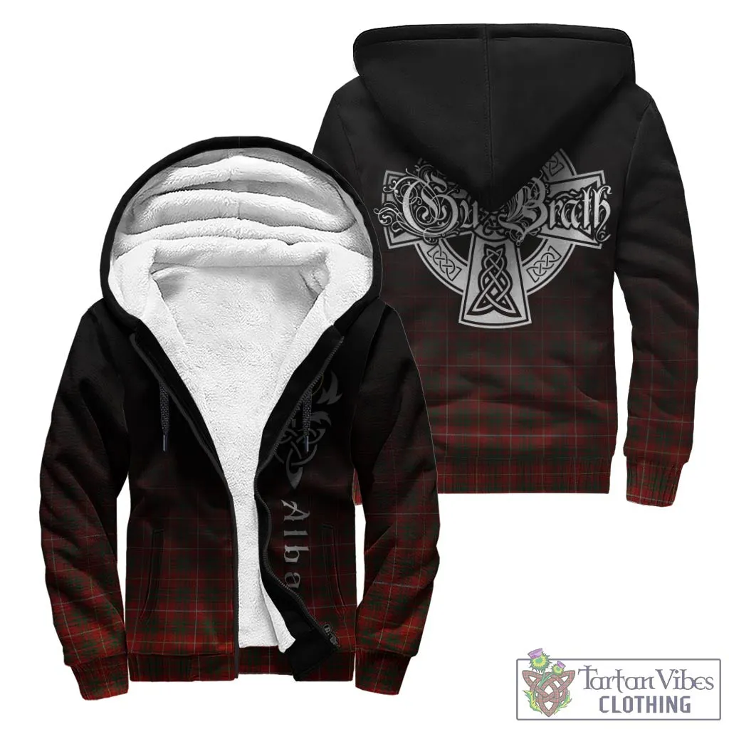 Bruce Tartan Sherpa Hoodie Featuring Alba Gu Brath Family Crest Celtic Inspired