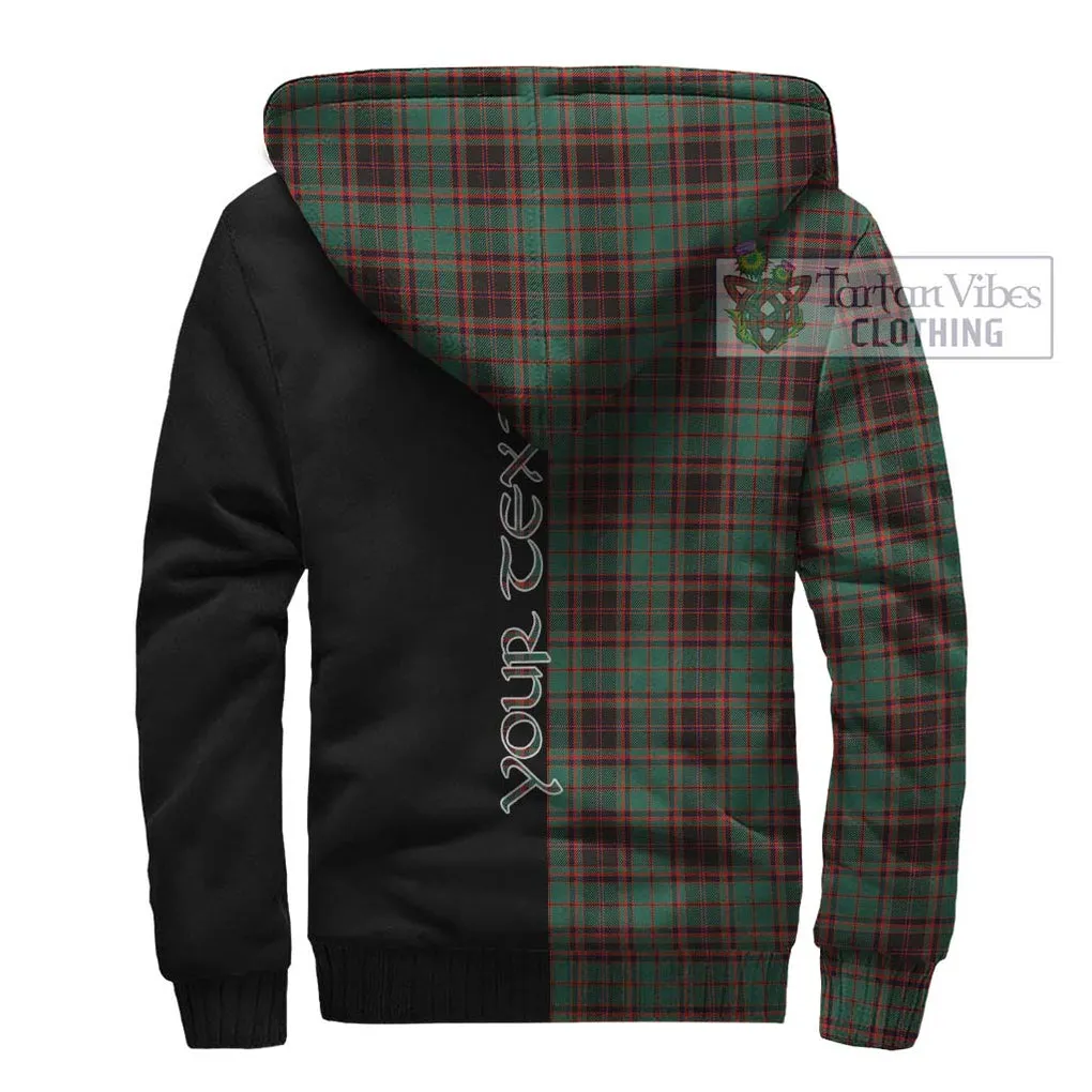 Buchan Ancient Tartan Sherpa Hoodie with Family Crest and Half Of Me Style