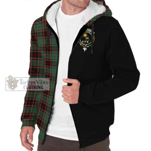 Buchan Ancient Tartan Sherpa Hoodie with Family Crest and Half Of Me Style