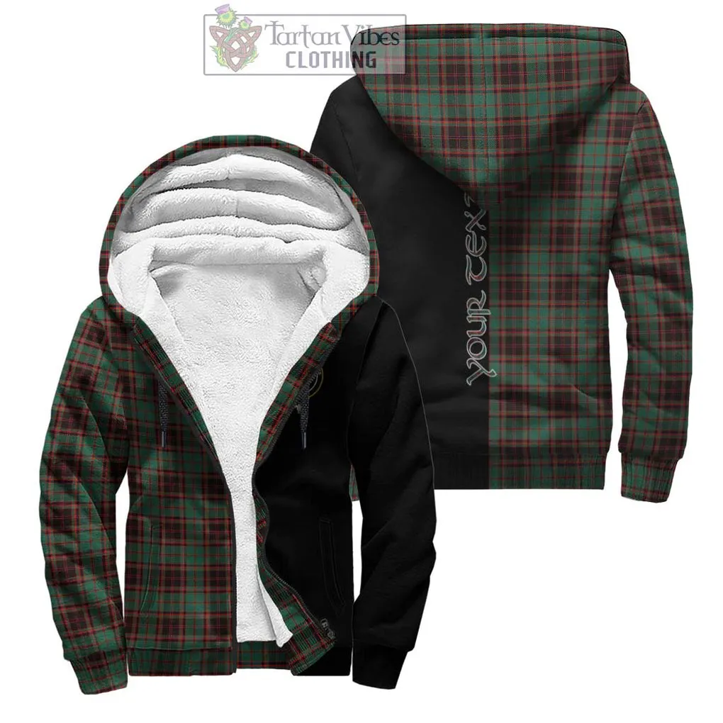 Buchan Ancient Tartan Sherpa Hoodie with Family Crest and Half Of Me Style