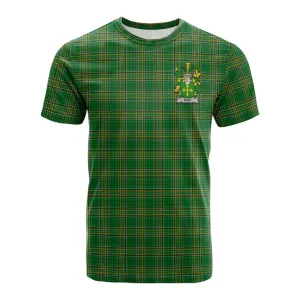 Bury Irish Clan Tartan Cotton T-shirt with Coat of Arms