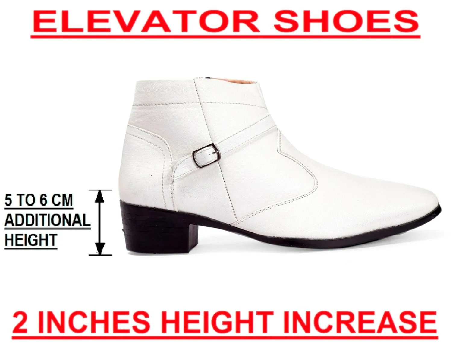 BXXY Men's New Height Increasing Strap and Buckle Boots