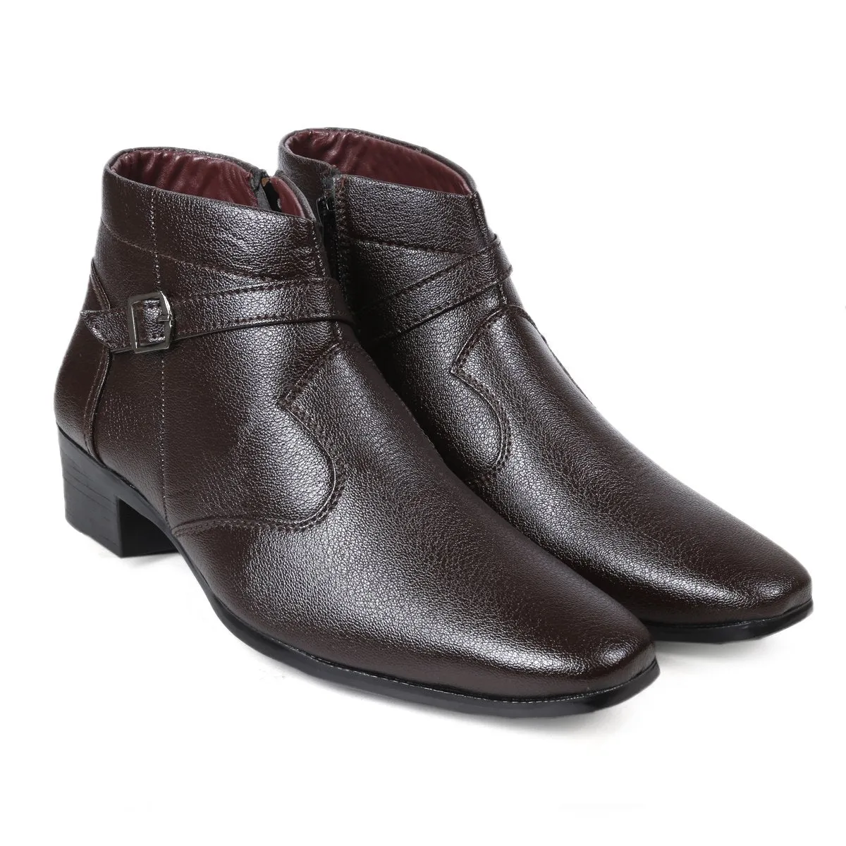 BXXY Men's New Height Increasing Strap and Buckle Boots