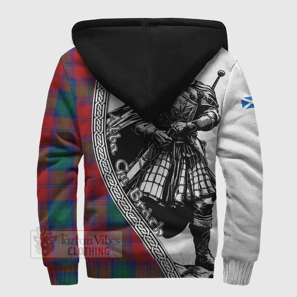 Byres (Byses) Tartan Clan Crest Sherpa Hoodie with Highlander Warrior Celtic Style