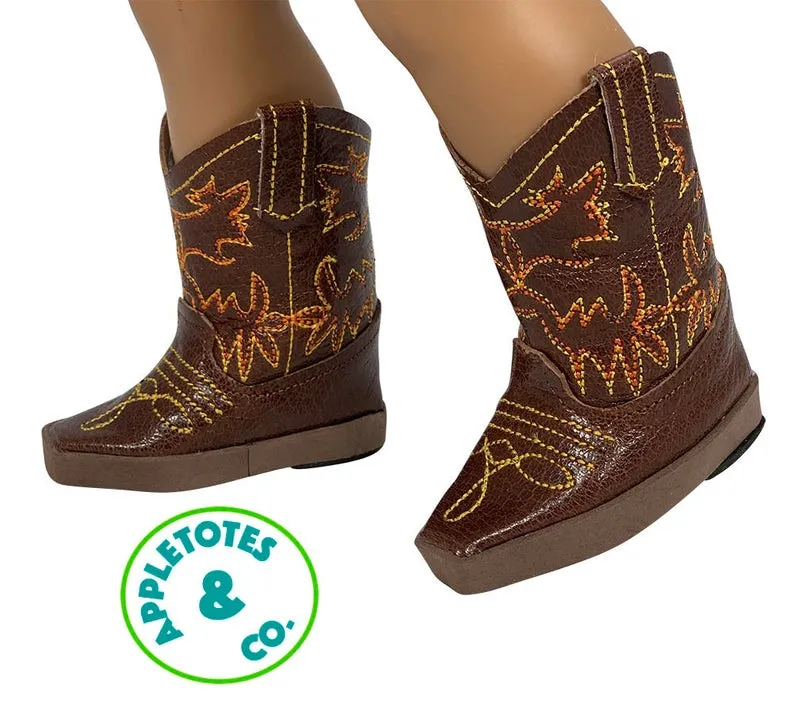 Carson Cowboy Boots ITH Embroidery Patterns for 18" Dolls