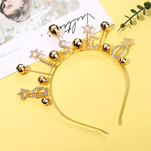 CEALXHENY Disco Ball Headbands for Women Rhinestone Star Hairband Glitter Mirrorball Headbands 70s 80s Disco Costume Outfits Music Concert Hair Accessories Holiday New Year Party Favors (Pattern B)