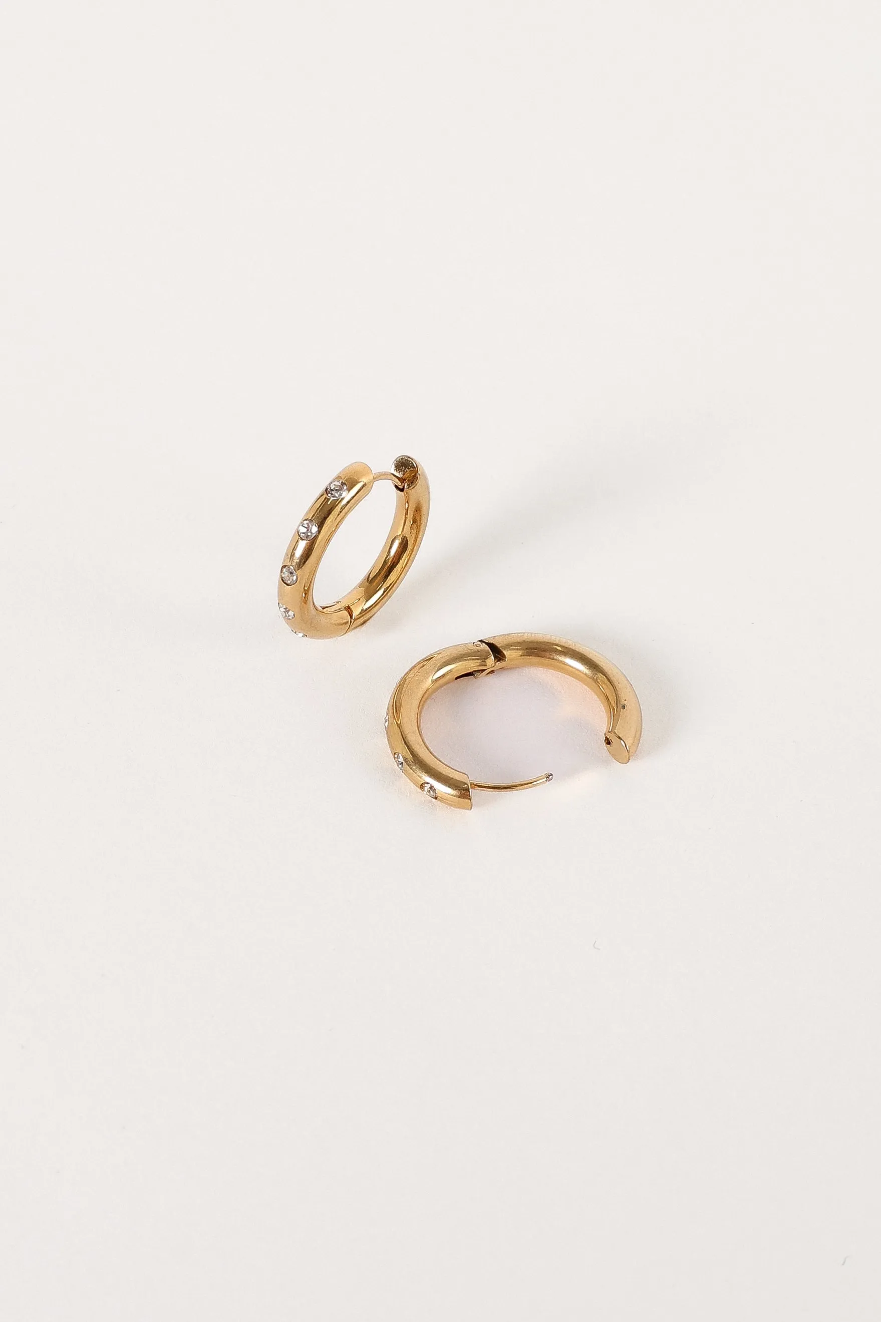 Chelle Diamante Hoop Earrings - Gold