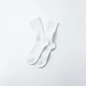 Chunky Ribbed Crew Socks (White)