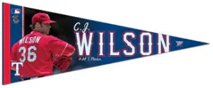 C.J. Wilson "Ace" Premium Felt Collector's Pennant (LE /1,000) - Wincraft