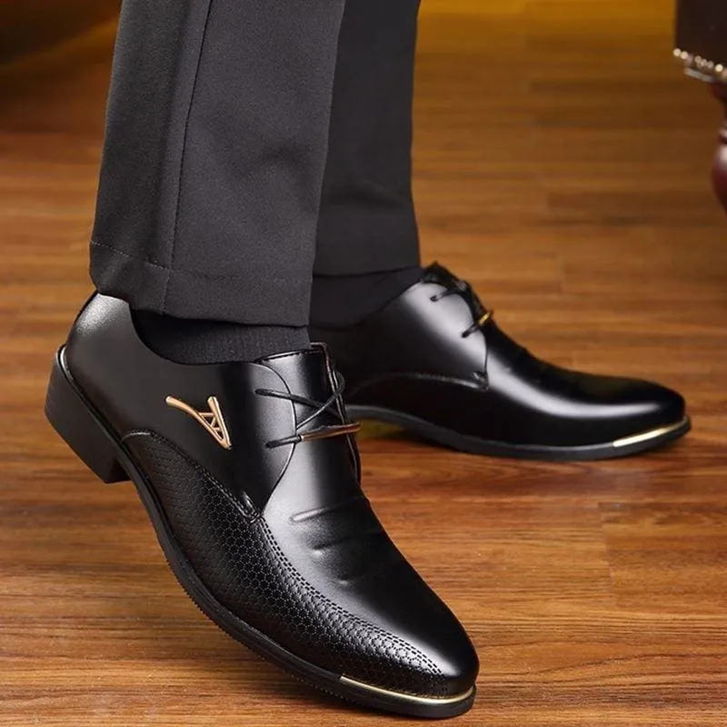 Classic Patent Leather Oxford Men Dress Shoes