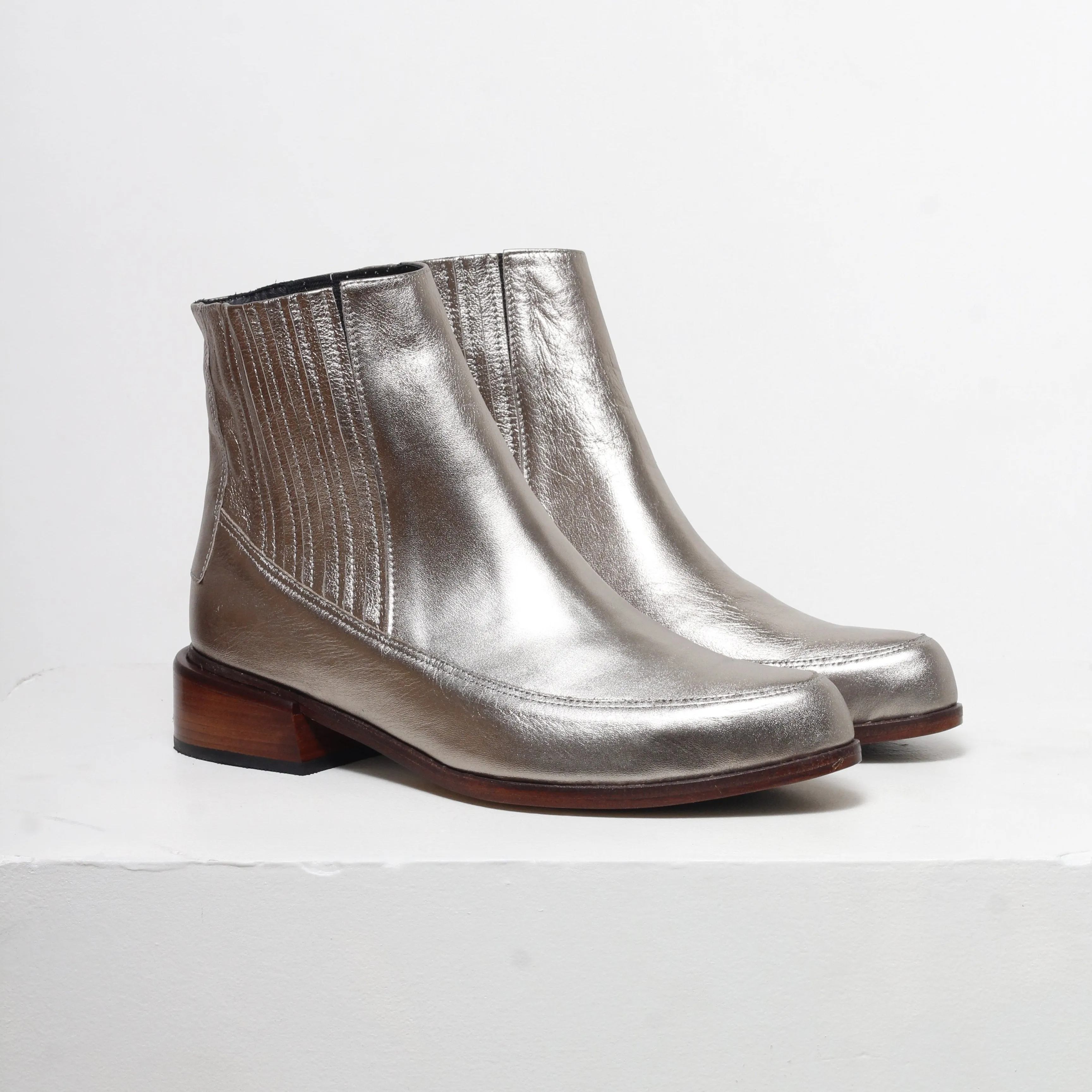 Cordelia Silver Ankle Boots