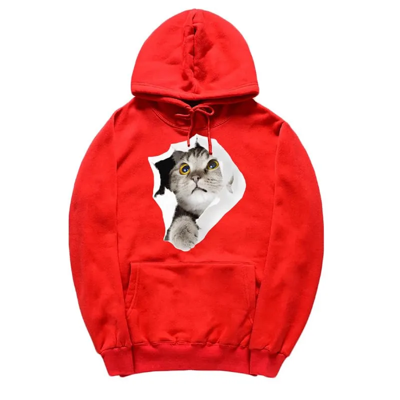 CORIRESHA Cat Lovers Hoodie Casual Long Sleeve Drawstring Teen Cute Sweatshirt Kangaroo Pocket