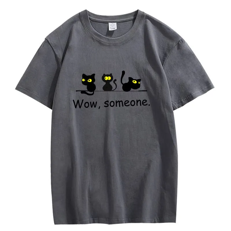 CORIRESHA Cute Black Cat T-Shirts Animal Lovers Funny Clothing Teens