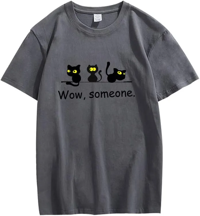 CORIRESHA Cute Black Cat T-Shirts Animal Lovers Funny Clothing Teens