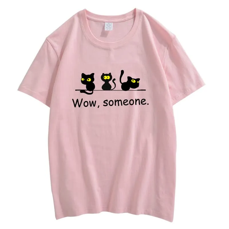 CORIRESHA Cute Black Cat T-Shirts Animal Lovers Funny Clothing Teens