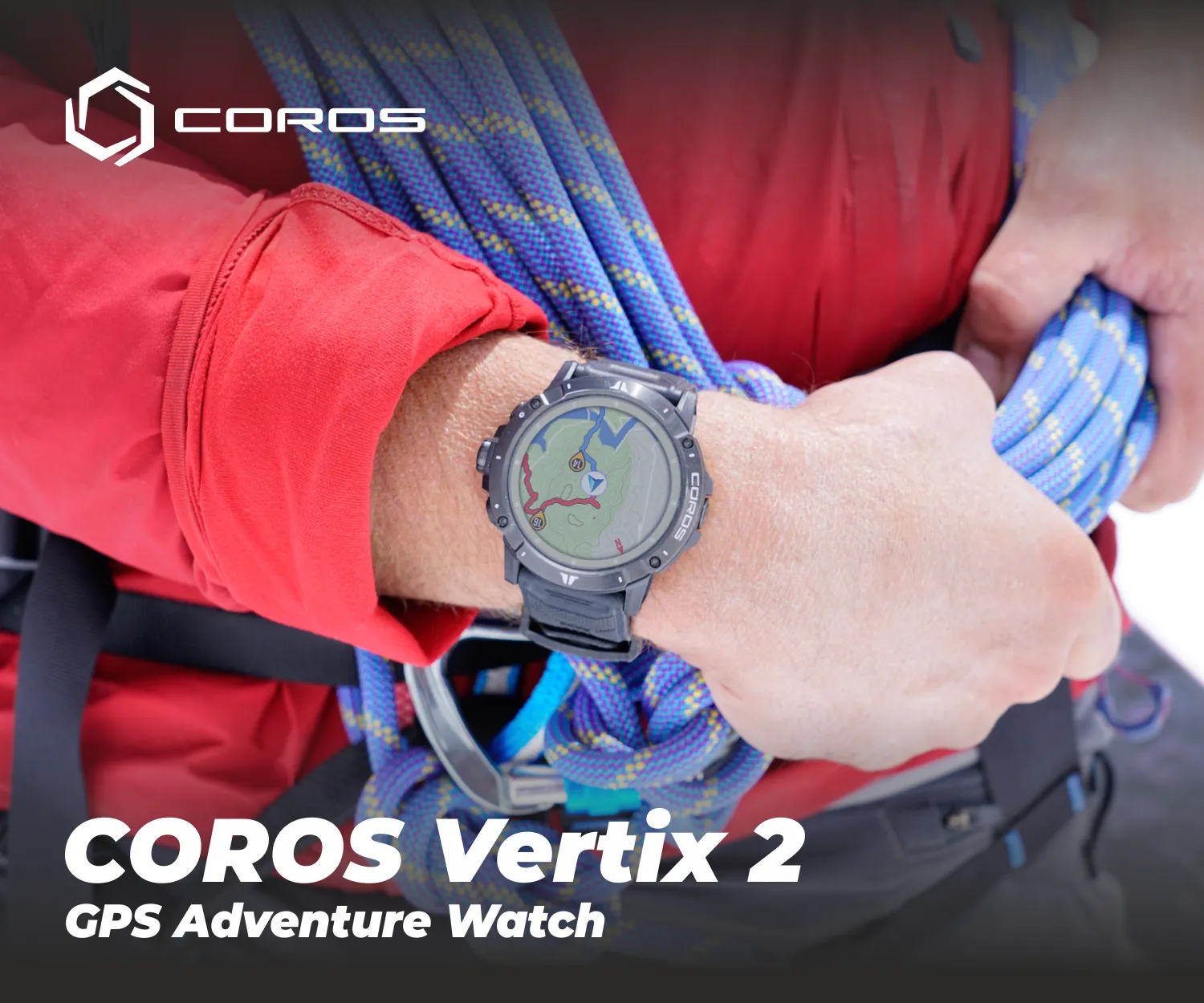 Coros VERTIX 2 GPS Adventure Watch with Offline Mapping, Dual GPS, DLC Glass and Titanium Bezel