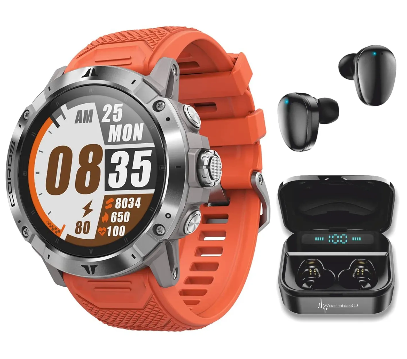 Coros VERTIX 2 GPS Adventure Watch with Offline Mapping, Dual GPS, DLC Glass and Titanium Bezel