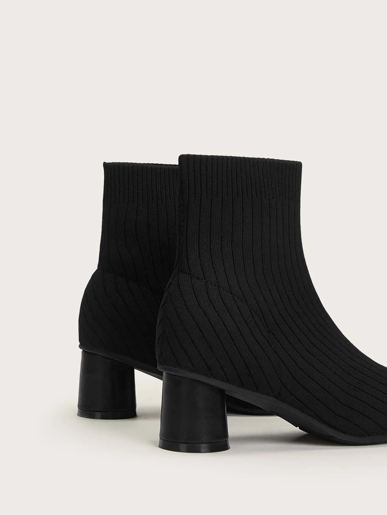 CUCCOO Casual Collection Minimalist Chunky Heeled Knit Boots