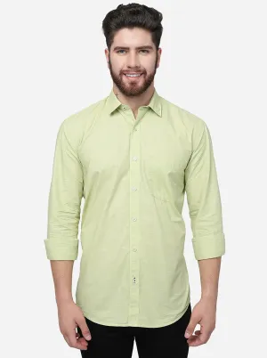 Daiquiri Green Solid Slim Fit Semi Casual Shirt | JadeBlue