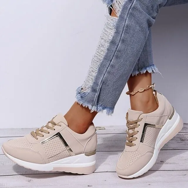 Dana Orthopedic Lace-up Wedge Women Sneakers