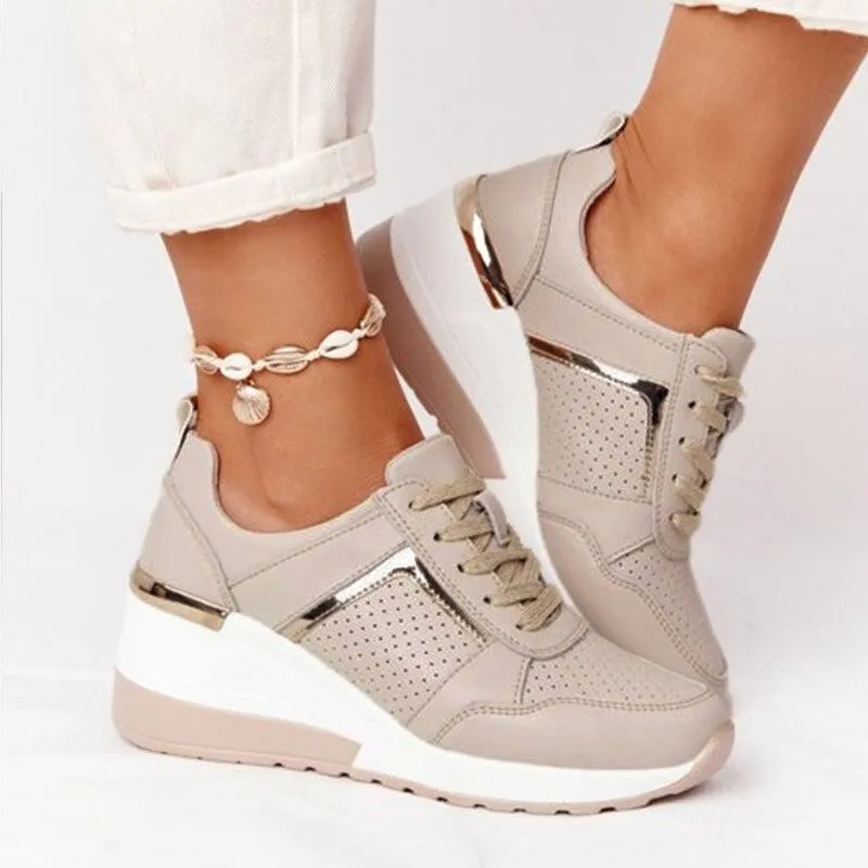 Dana Orthopedic Lace-up Wedge Women Sneakers