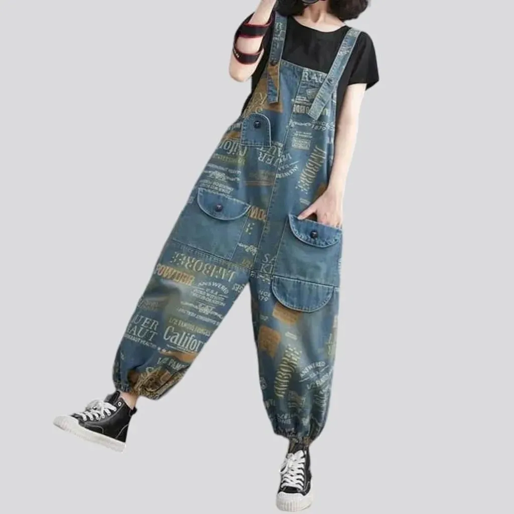 Denim dungaree overall for ladies