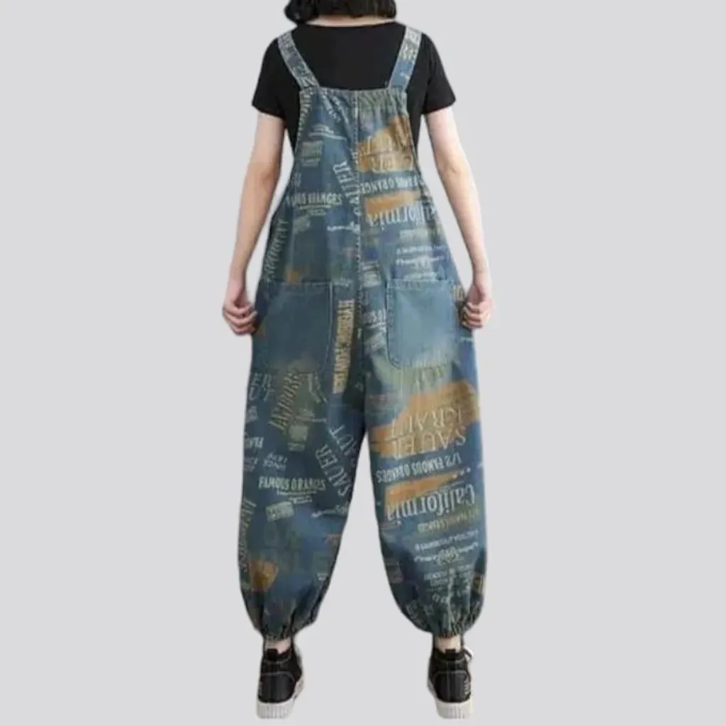 Denim dungaree overall for ladies