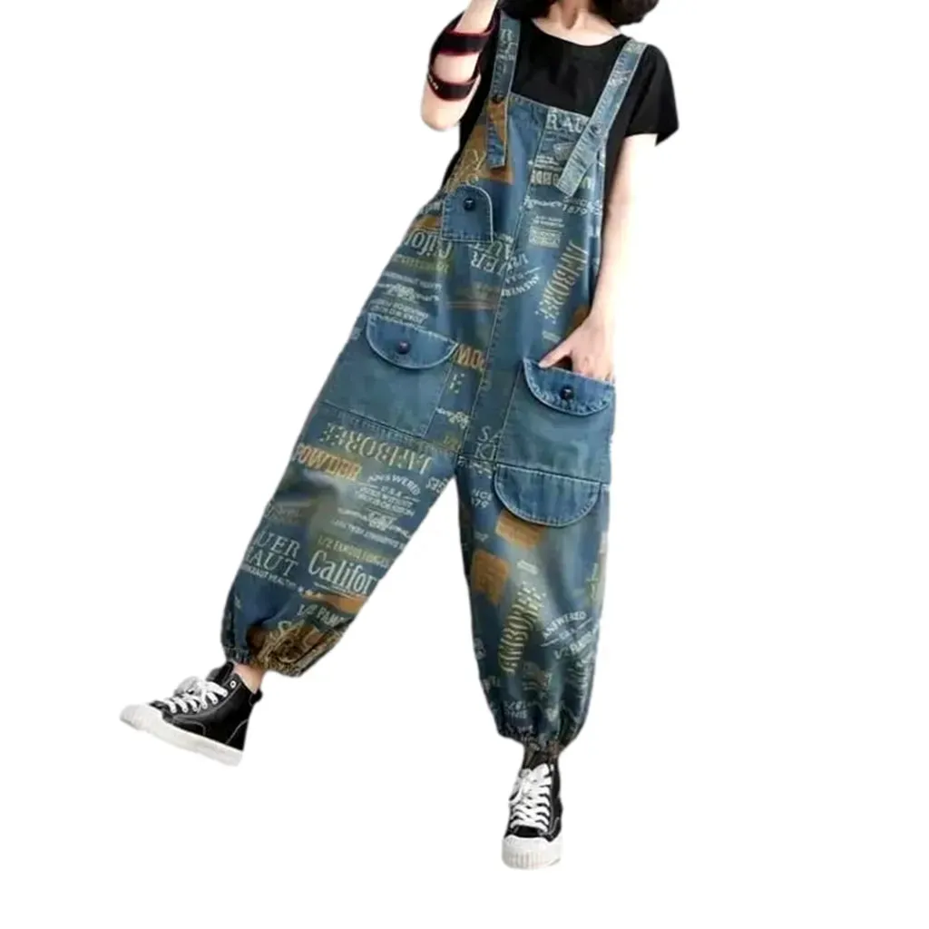 Denim dungaree overall for ladies