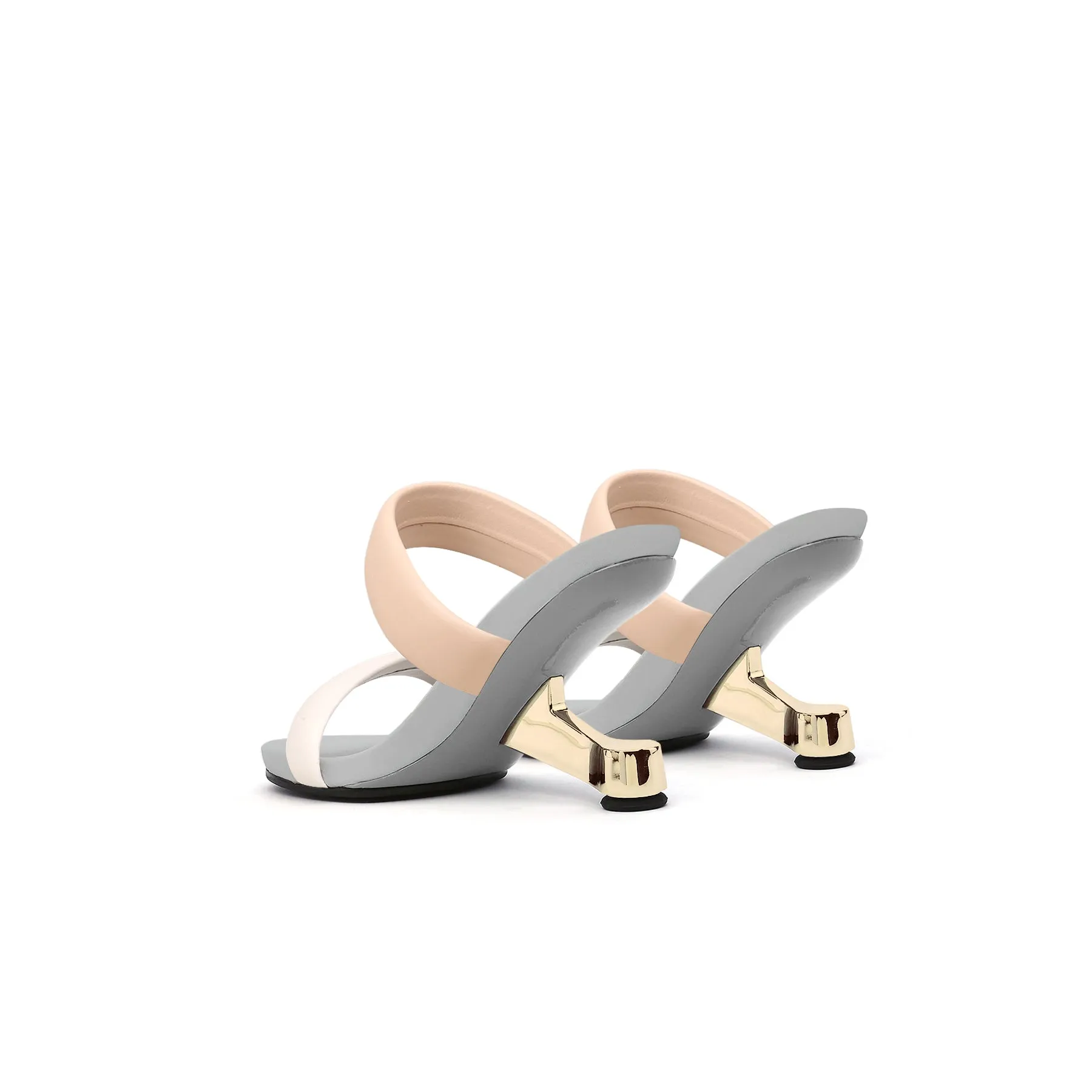 Double Strap Pivot Heel Sandals