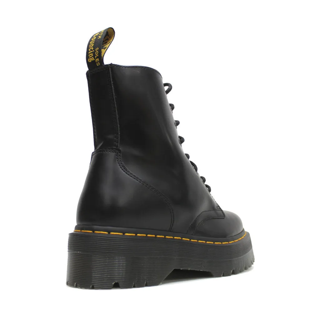 Dr. Martens Jadon Black Unisex Smooth Leather Mid-calf 8-eye Boots - UK 6.5