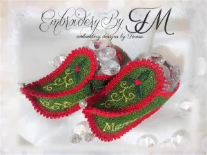 Elf booties FSL decorations/ 5x7 hoop/ three variations