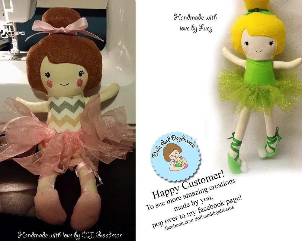 Embroidery Machine ITH Ballerina Doll Pattern