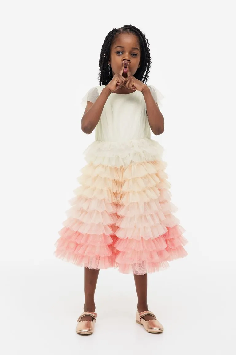 Flounced tulle dress