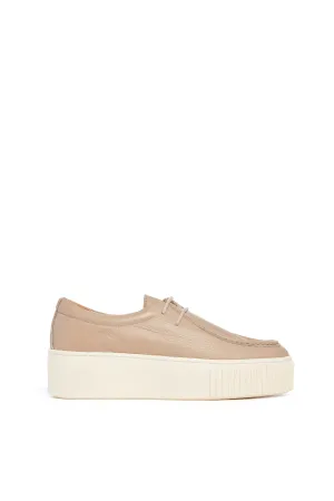 Fontaina Platform Sneaker in Dark Camel Leather