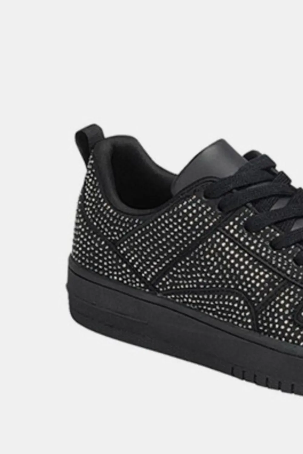 Forever Link Rhinestone Platform Flat Sneakers Black