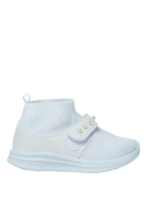 Girls White Flyknit Pump Shoe