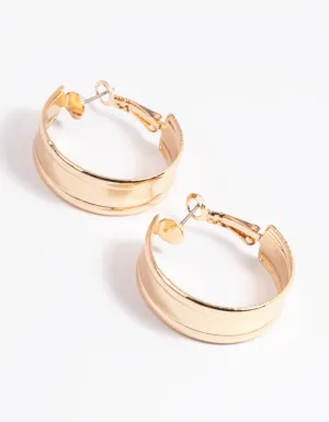 Gold Extra Wide Hoop Earrings