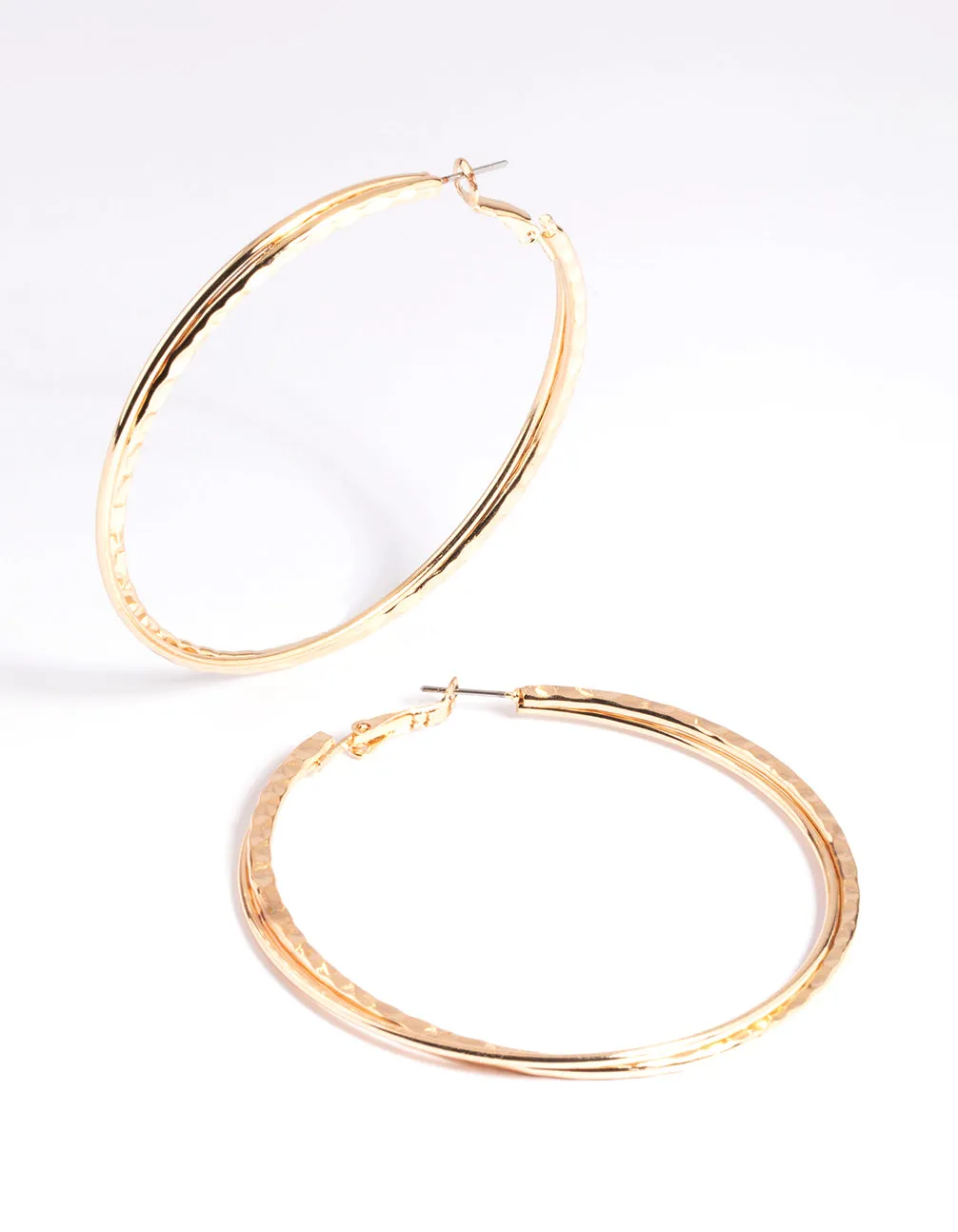 Gold Long Hoop Earrings