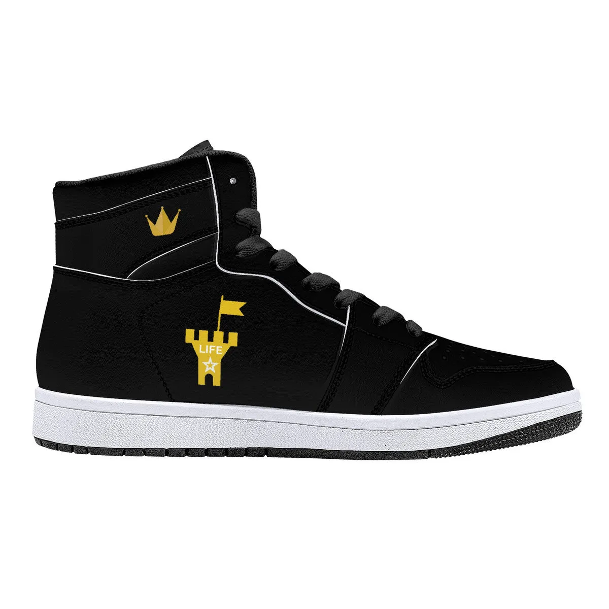 Gold Top Tier- Black | High Top Customized | Shoe Zero