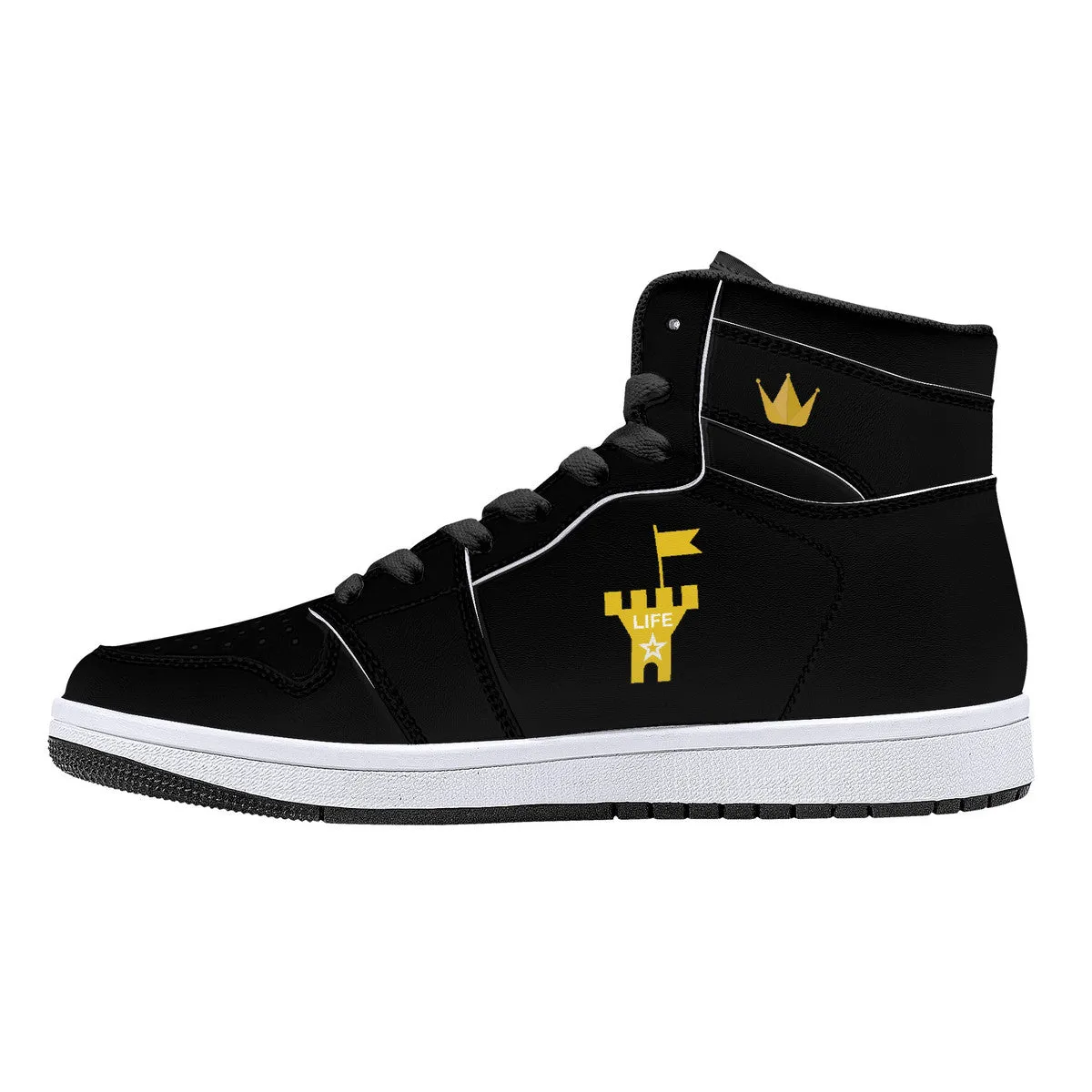 Gold Top Tier- Black | High Top Customized | Shoe Zero