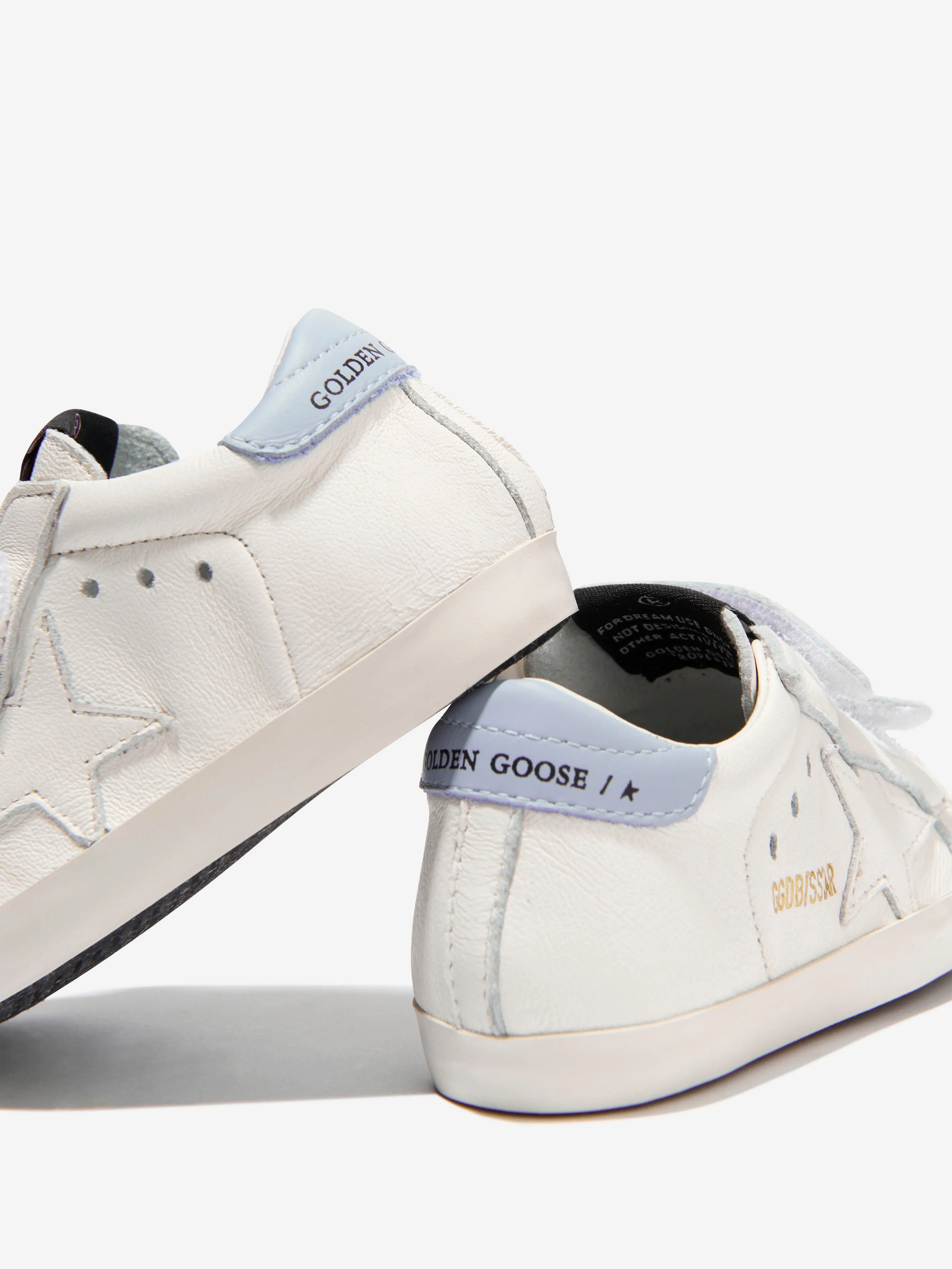 Golden Goose Baby Boys Leather Stripes And Star Trainers in White