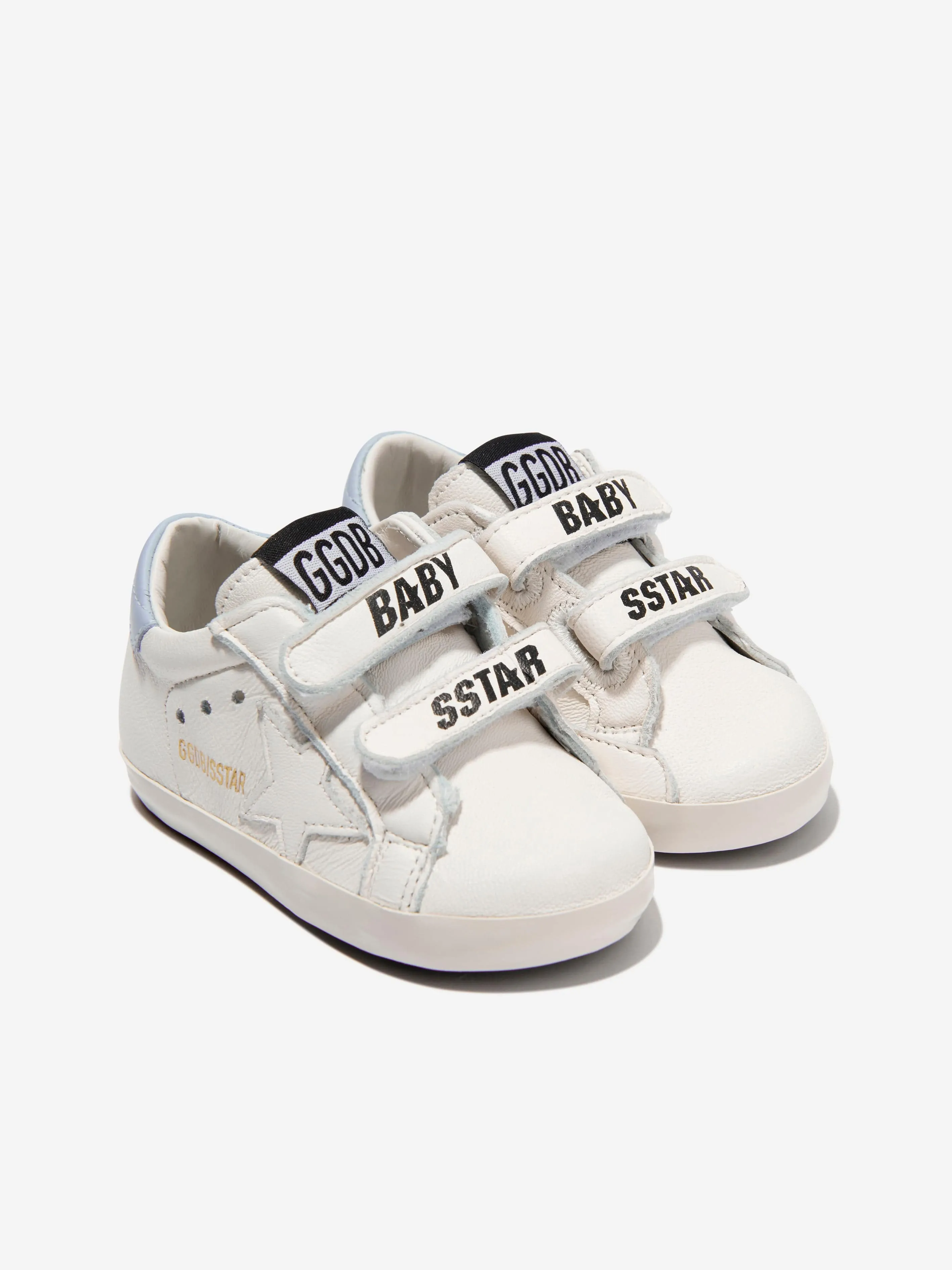 Golden Goose Baby Boys Leather Stripes And Star Trainers in White