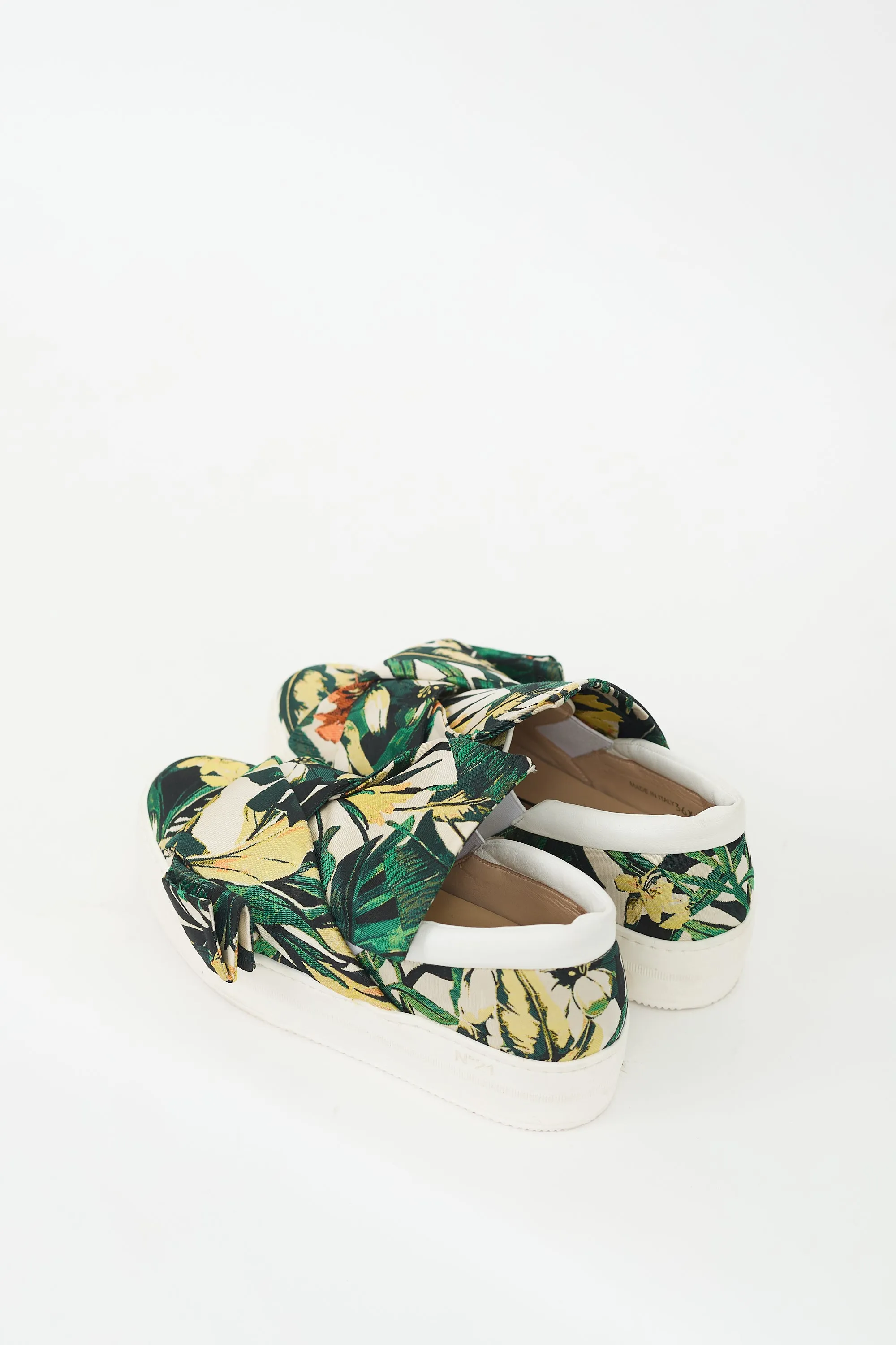 Green & Multicolour Floral Platform Sneaker