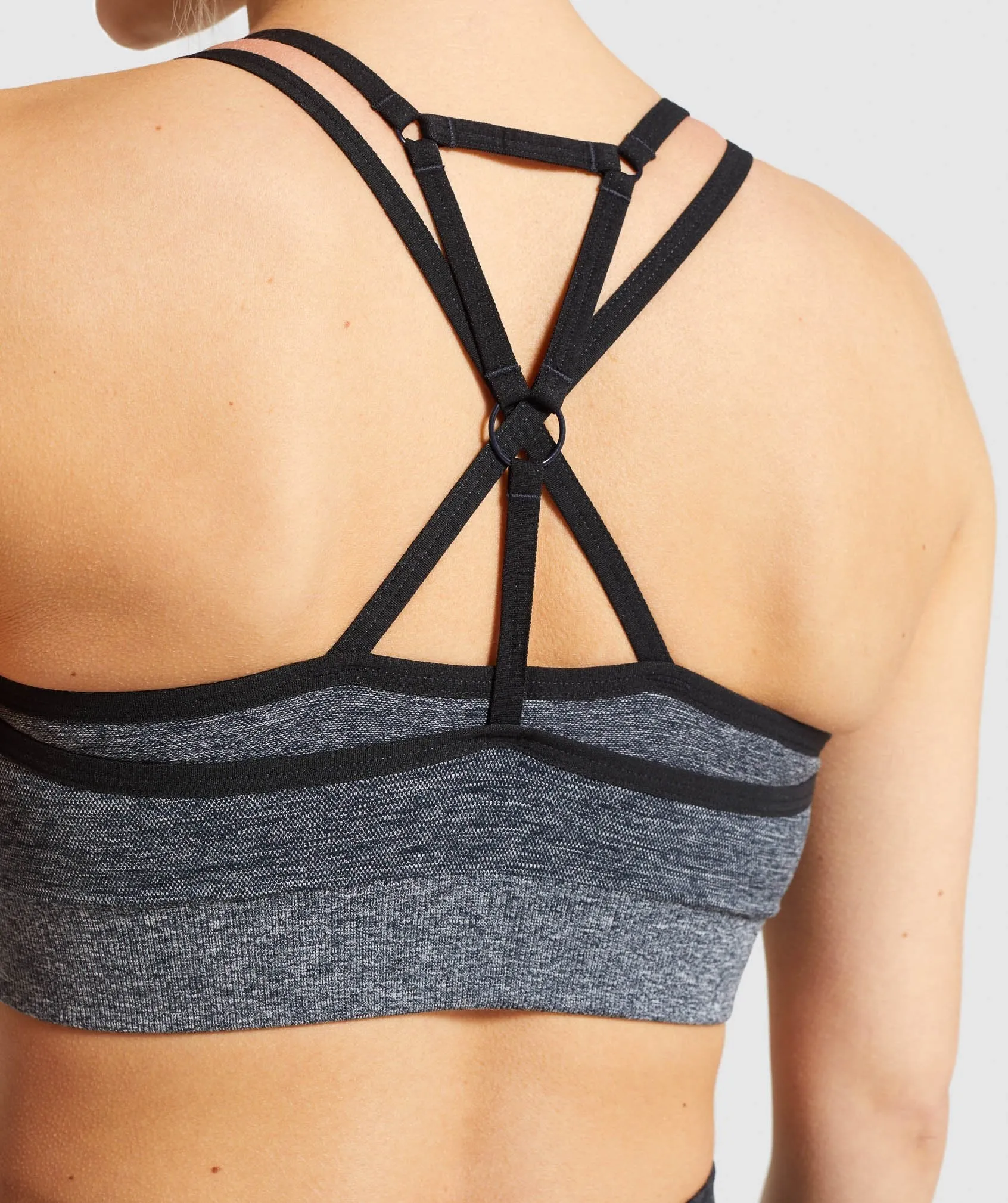 Gymshark Adapt Marl Seamless Sports Bra - Black