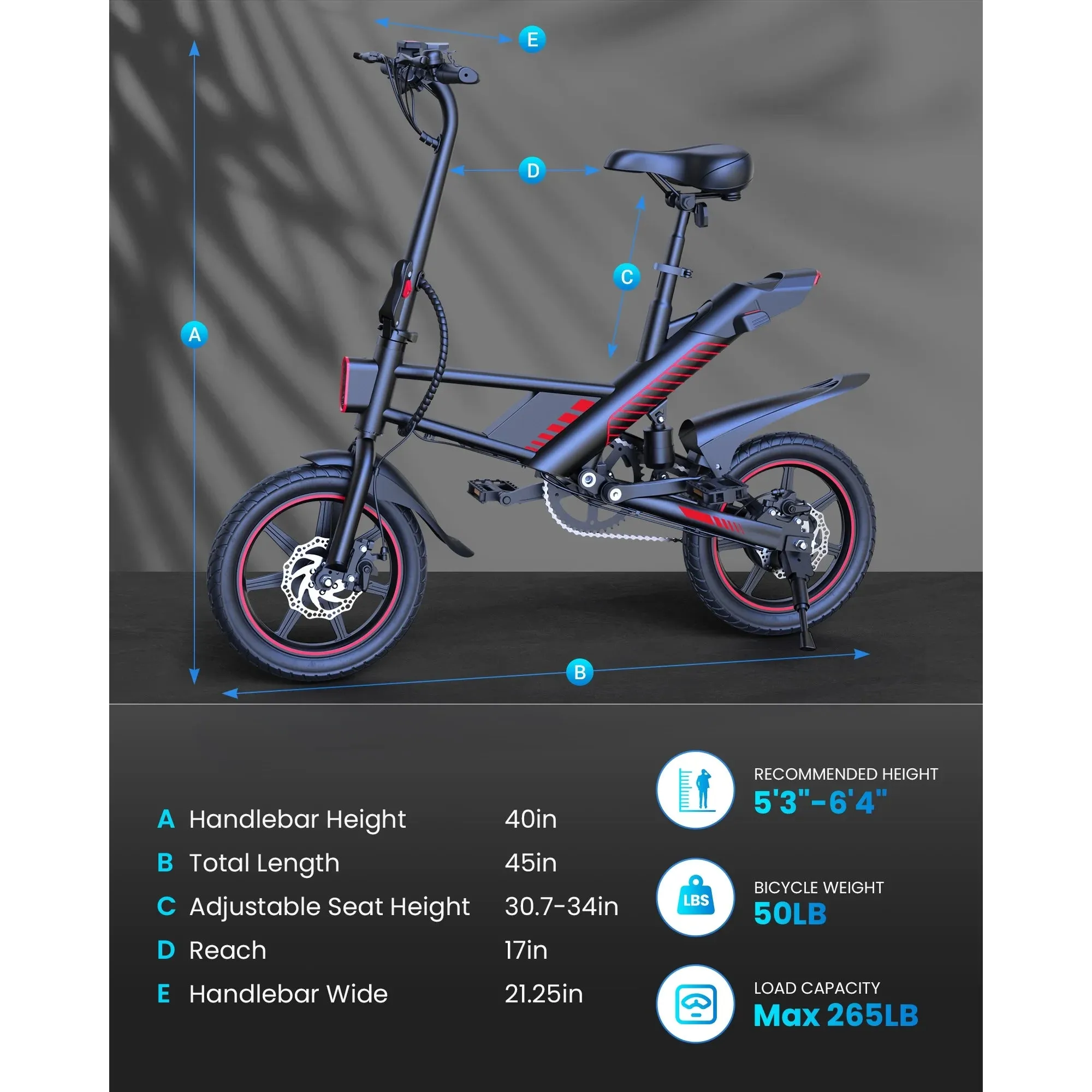 Gyroor C3 Electric Bike 450W with 14" Tires(New Version)