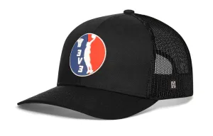 Haka x The League - 3v3 Trucker Hat Rubber | Black Basketball Snapback