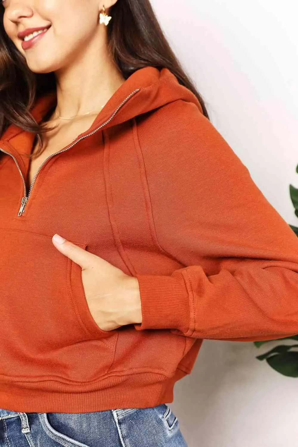 Half-Zip Long Sleeve Hoodie